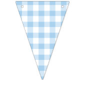 Classic Gingham Baby Blue Wimpelkette (Erste Fahne)