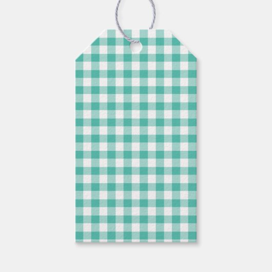 Classic Gingham Bluegrass Green Geschenkanhänger (Vorderseite)
