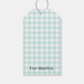 Classic Gingham Bluegrass Green Geschenkanhänger (Rückseite)