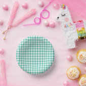 Classic Gingham Bluegrass Green Pappteller (Party)