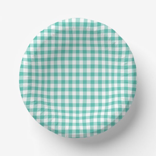 Classic Gingham Bluegrass Green Pappteller (Vorderseite)
