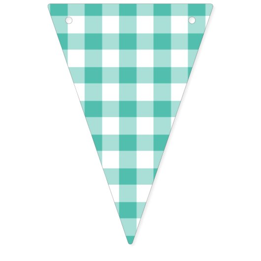 Classic Gingham Bluegrass Green Wimpelkette (Erste Fahne)