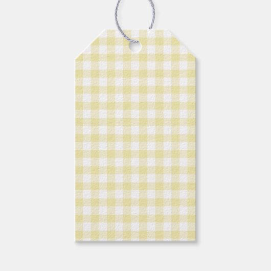 Classic Gingham Butter Yellow Geschenkanhänger (Vorderseite)