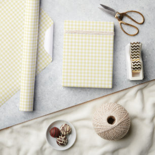 Classic Gingham Butter Yellow Geschenkpapier