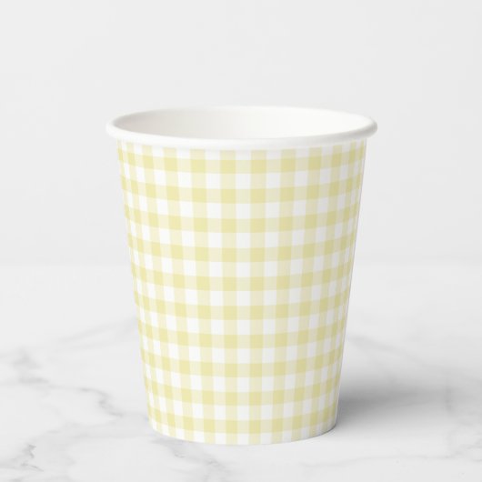 Classic Gingham Butter Yellow Pappbecher (Rückseite)