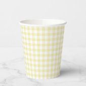 Classic Gingham Butter Yellow Pappbecher (Links)