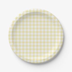 Classic Gingham Butter Yellow Pappteller