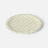 Classic Gingham Butter Yellow Pappteller (Schrägansicht)