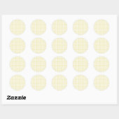 Classic Gingham Butter Yellow Runder Aufkleber (Blatt)