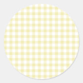 Classic Gingham Butter Yellow Runder Aufkleber (Vorderseite)