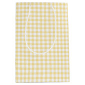 Classic Gingham Canary Yellow Mittlere Geschenktüte (Vorderseite)