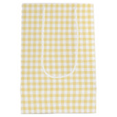 Classic Gingham Canary Yellow Mittlere Geschenktüte (Rückseite)