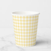 Classic Gingham Canary Yellow Pappbecher (Rückseite)