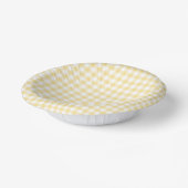 Classic Gingham Canary Yellow Pappteller (Gewinkelt)