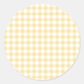 Classic Gingham Canary Yellow Runder Aufkleber (Vorderseite)