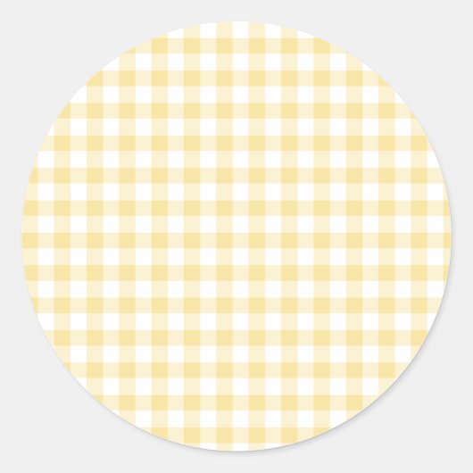 Classic Gingham Canary Yellow Runder Aufkleber (Vorderseite)