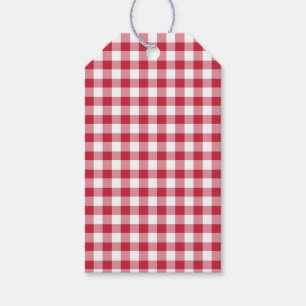 Classic Gingham Cherry Red Geschenkanhänger
