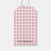 Classic Gingham Cherry Red Geschenkanhänger (Rückseite)