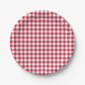 Classic Gingham Cherry Red Pappteller (Vorderseite)