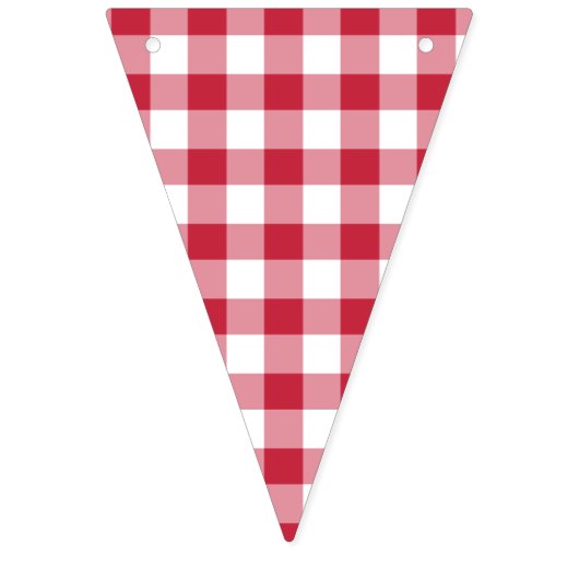 Classic Gingham Cherry Red Wimpelkette (Dritte Fahne)