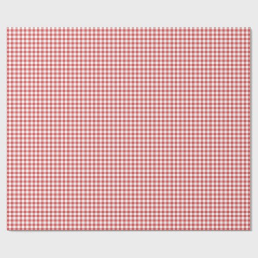 Classic Gingham Coral Red Geschenkpapier (Flach)