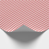 Classic Gingham Coral Red Geschenkpapier (Ecke)