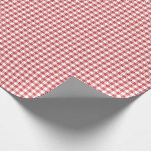 Classic Gingham Coral Red Geschenkpapier (Ecke)
