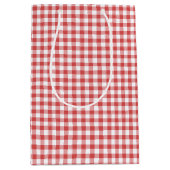 Classic Gingham Coral Red Mittlere Geschenktüte (Vorderseite)