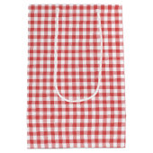 Classic Gingham Coral Red Mittlere Geschenktüte (Rückseite)