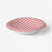 Classic Gingham Coral Red Paper Bowls Pappteller (Gewinkelt)