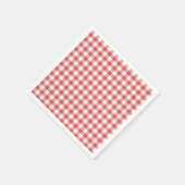Classic Gingham Coral Red Serviette (Ecke)
