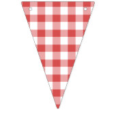 Classic Gingham Coral Red Wimpelkette (Dritte Fahne)