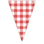 Classic Gingham Coral Red Wimpelkette (Zweite Fahne)