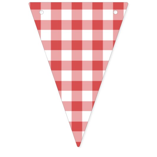Classic Gingham Coral Red Wimpelkette (Erste Fahne)