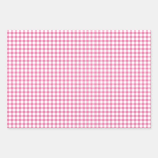 Classic Gingham Fuchsia Geschenkpapier Set (Vorderseite)