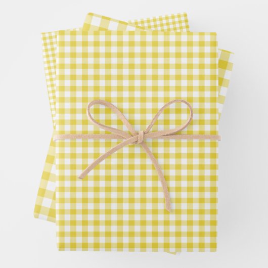 Classic Gingham Golden Yellow Geschenkpapier Set (Beispiel)