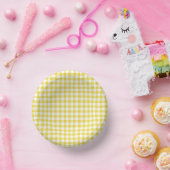 Classic Gingham Golden Yellow Pappteller (Party)