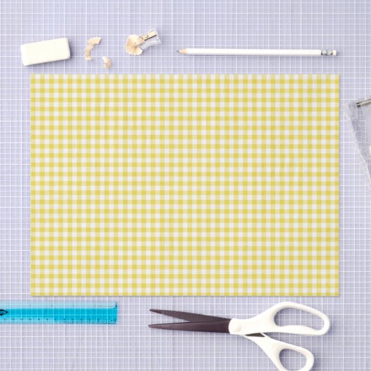 Classic Gingham Golden Yellow Seidenpapier (Handwerk)