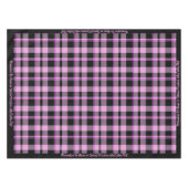 Classic Gingham Hot Pink Black Kariert Tartan Tischdecke (Vorderseite (Horizontal))