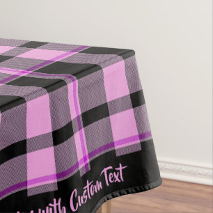 Classic Gingham Hot Pink Black Kariert Tartan Tischdecke