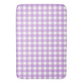 Classic Gingham Karo Kariert Pattern Lilac Badematte (Vorderseite Vertikal)