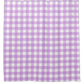 Classic Gingham Karo Kariert Pattern Lilac Duschvorhang (Vorderseite)