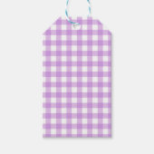 Classic Gingham Karo Kariert Pattern Lilac Geschenkanhänger (Vorderseite)