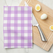Classic Gingham Karo Kariert Pattern Lilac Geschirrtuch (Viertel Falte)