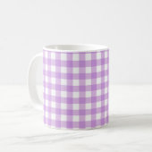 Classic Gingham Karo Kariert Pattern Lilac Kaffeetasse (Vorderseite Links)