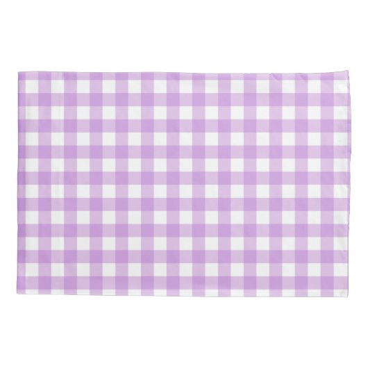 Classic Gingham Karo Kariert Pattern Lilac Kissenbezug (Rückseite)