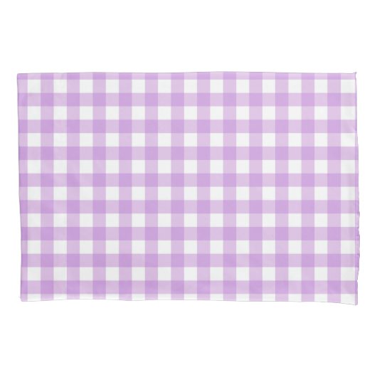 Classic Gingham Karo Kariert Pattern Lilac Kissenbezug (Vorderseite)