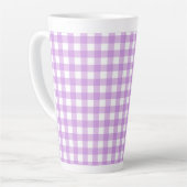 Classic Gingham Karo Kariert Pattern Lilac Milchtasse (Linke Ecke)