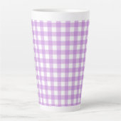Classic Gingham Karo Kariert Pattern Lilac Milchtasse (Vorderseite)