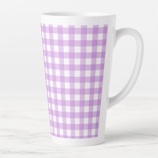 Classic Gingham Karo Kariert Pattern Lilac Milchtasse (Rechts)